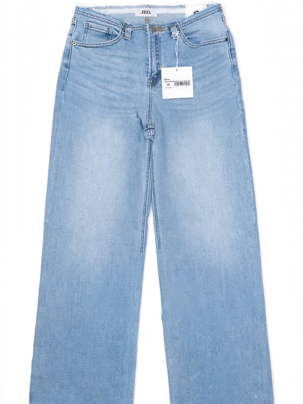 Light Blue mid-Rise Wide-Leg Jeans for Women